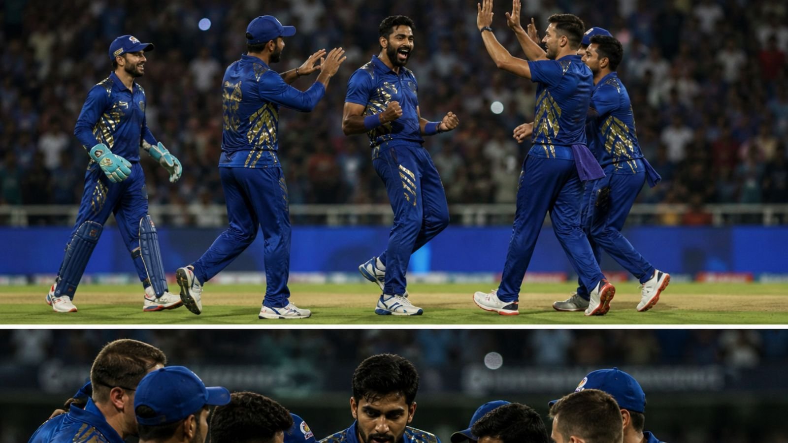 IPL 2026 playoff race, cricket players celebrating on the field