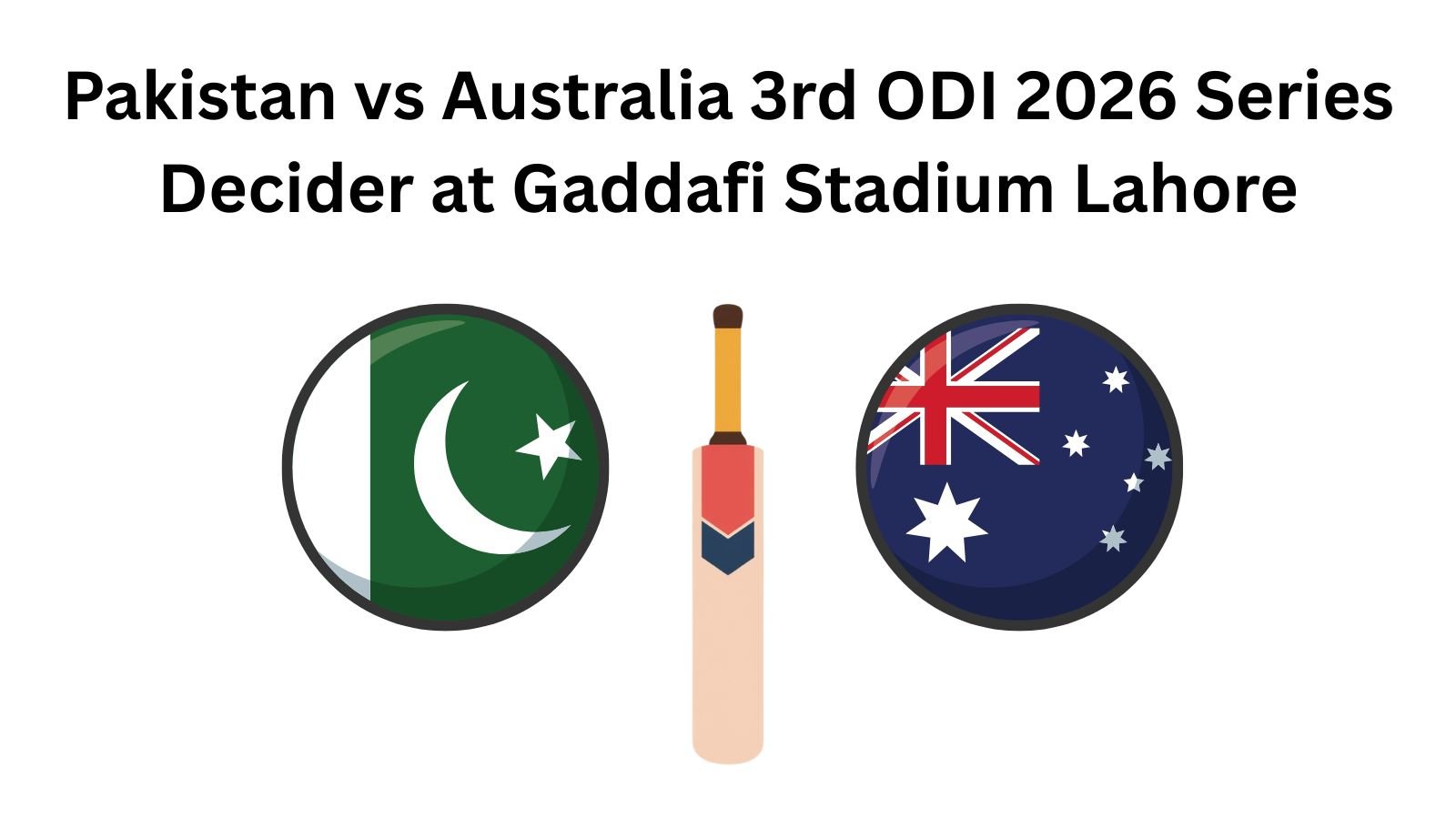 Pakistan vs Australia 3rd ODI 2026 Series Decider at Gaddafi Stadium Lahore