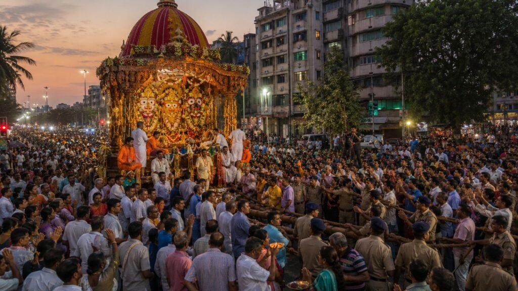 Surat Jagannath Rath Yatra: Massive crowd pulls chariot in 2026 event.