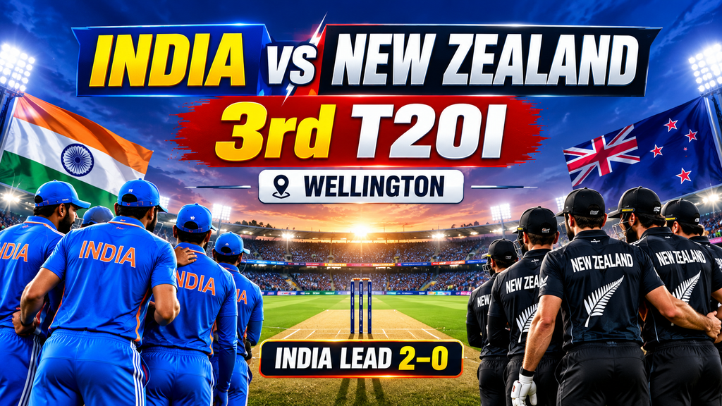 India vs New Zealand 3rd T20I in Wellington; India leads series 2-0